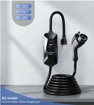 ভালো দাম IP54 সুরক্ষা UL94 V0 শিখা প্রতিরোধী A2 এসি পোর্টেবল কার চার্জার Type1 7.6KW 6A‑32A 85V‑265V ইনপুট 1.68 ইঞ্চি এলসিডি ডিসপ্লে ইভি চার্জার অনলাইন