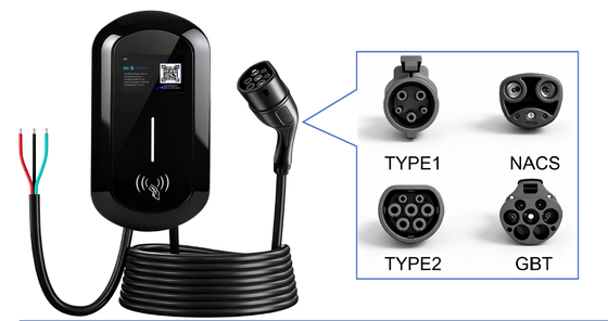7kW Type 2 Portable AC EV Charger 8A 32A Adjustable IP67 220V OCPP 1.6 5m Cable 3.6kg EVSE
