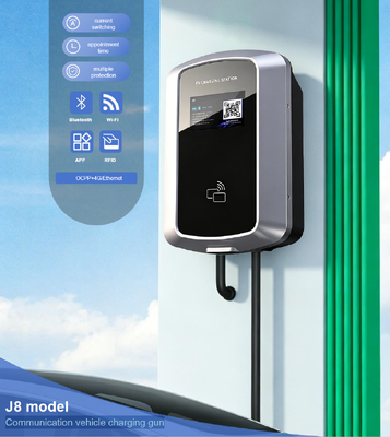 ভালো দাম সমর্থন ওয়াল এবং কলাম মাউন্ট 85V 265V IP54 5.64 ইঞ্চি এলসিডি আবাসিক ইভি চার্জিং জন্য 7kW 32A J8 এসি ইভি চার্জিং স্টেশন ইউরো টাইপ 2 অনলাইন