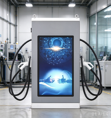 120kW Advertising Screen Series Dual Gun DC EV Charger 55 Inch LCD 10 Inch Touch Equalised Dual Gun OCPP1.6J