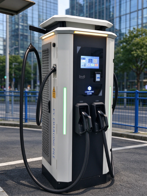 80kW ডিসি ফাস্ট ইভি চার্জার 200-1000V CCS1 CCS2 CHAdeMO GB/T IP54 OCPP 1.6J RFID চার্জিং পাইল